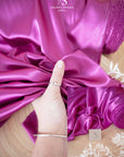 Iconic Silky Satin - Royal Fuchsia Color Soft Silky Satin Premium Charmeuse Fabric One Way Stretch, Ideal for DIY Crafts, Decor, Costumes, Apparel