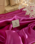 Amore - Royal Fuchsia Dense Satin Fabric, Non-Stretch Shiny Material by the Yard for Evening Gowns, Prom Dresses, Upholstery, Decor