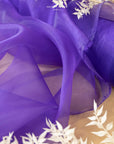 Glimmer Crystal Organza - Royal Purple Color Sheer Crystal Fabric by the Yard, Sparkle Shiny Material for Evening Gowns, Party Decor, 59"