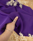 Grace - Royal Purple Crepe Stretch Fabric for Elegant Gowns and Formal Suits, Premium Heavy Twill Material by the Yard for Sophisticated Design