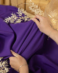 Grace - Royal Purple Crepe Stretch Fabric for Elegant Gowns and Formal Suits, Premium Heavy Twill Material by the Yard for Sophisticated Design