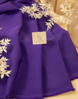 Grace - Royal Purple Crepe Stretch Fabric for Elegant Gowns and Formal Suits, Premium Heavy Twill Material by the Yard for Sophisticated Design