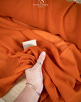 Aura Chiffon - Rust Color Hi Quality Material by the Yard, Soft Matte with Beautiful Drapes, for Summer Dresses, Table Runners, Decor