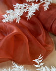 Glimmer Crystal Organza - Rust Color Sheer Crystal Fabric by the Yard, Sparkle Shiny Material for Fall Decor, Dance Costumes, Event Design