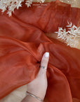 Glimmer Crystal Organza - Rust Color Sheer Crystal Fabric by the Yard, Sparkle Shiny Material for Fall Decor, Dance Costumes, Event Design