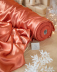Iconic Silky Satin - Rust Color Soft Silky Satin Charmeuse Fabric 1 Way Stretch, Silky Satin Fabric for Women's Slips, Crafts, Ties, Handkerchiefs DIY