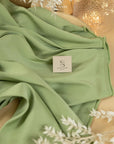 Mikado - Sage Green Premium Structured Satin, Quality Dense Material by the Yard with One-Way Stretch for Evening Wear, Special Events