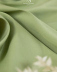 Mikado - Sage Green Premium Structured Satin, Quality Dense Material by the Yard with One-Way Stretch for Evening Wear, Special Events