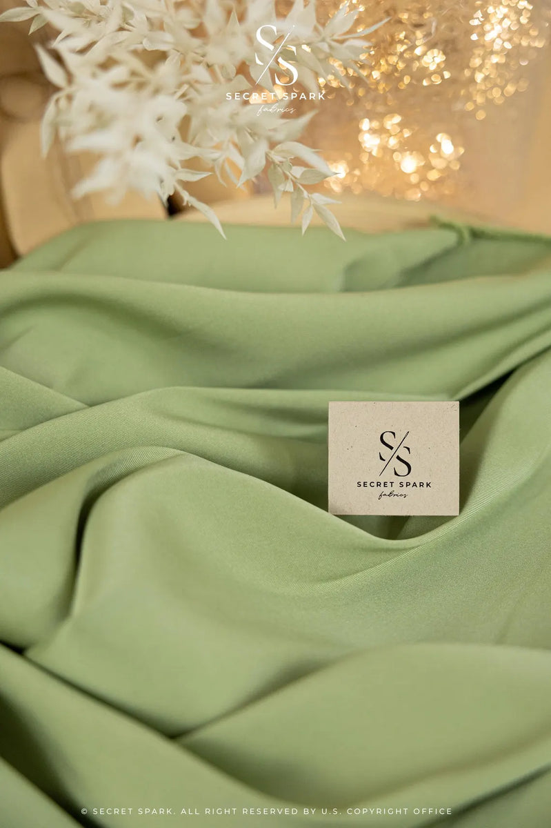 Buy Green Mikado Satin | Premium | for Events & Special Wear