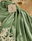 Rich - Sage Green Stretch Velvet Fabric - Soft 4-Way Velour for Medieval Gowns, Hair Bows, Pillows, Table Decor & Costumes