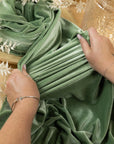 Rich - Sage Green Stretch Velvet Fabric - Soft 4-Way Velour for Medieval Gowns, Hair Bows, Pillows, Table Decor & Costumes
