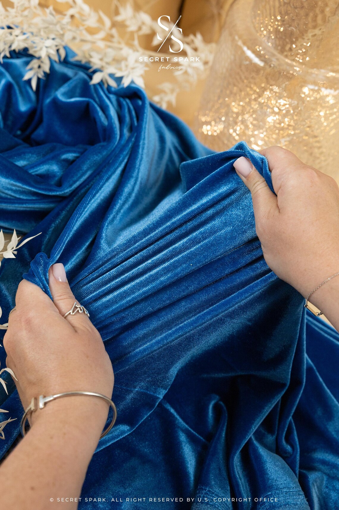 princess polly baby blue dress Sapphire Blue Stretch Velvet | Premium
