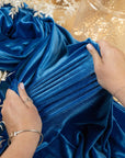 Rich - Sapphire Blue Stretch Velvet Fabric - Rich Jewel-Tone 4-Way Velour for Evening Gowns, Stage Costumes, Drapes & Decor