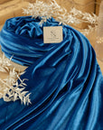 Rich - Sapphire Blue Stretch Velvet Fabric - Rich Jewel-Tone 4-Way Velour for Evening Gowns, Stage Costumes, Drapes & Decor