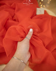 Serenity - Scarlet Red Matte Organza 118", Premium Quality Material by the Yard for Event Draping, Evening Dresses
