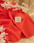 Grace - Scarlett Red Crepe Stretch Fabric for Striking Dresses and Power Suits, Premium Heavy Twill Material by the Yard for Bold Designs
