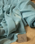 Aura Chiffon - Seafoam Color Premium Material by the Yard, Soft Matte with Flowing Drape, for Summer Dresses, Beach Wear, Wedding Decor