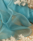 Glimmer Crystal Organza - Seafoam Blue Color Sheer Crystal Fabric by the Yard, Sparkle Shiny Material for Beach Wedding, Summer Decor