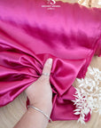 Iconic Silky Satin - Magenta Pink Color Soft Premium Charmeuse Fabric One Way Stretch for Statement Fashion, Glamorous Events, Evening Wear DIY