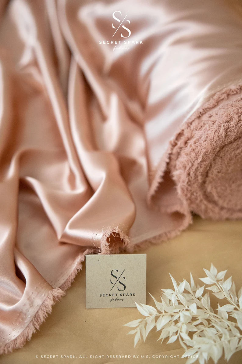 Online Fabric Store Iconic Silky Satin - Rose Gold Color Trendy One Way  Stretch Fabric for Sewing Bridal Dresses, Silk Slips, Event Tablecloths |  Satin Fabric