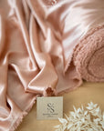 Iconic Silky Satin - Rose Gold Color Silky Satin Trendy One Way Stretch Fabric for Sewing Bridal Dresses, Silk Slips, Event Tablecloths, Blouses