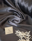 Iconic Silky Satin - Slate Grey Color Premium Charmeuse Fabric One Way Stretch, Soft Satin for Crafts, Decor, Costumes, Apparel DIY
