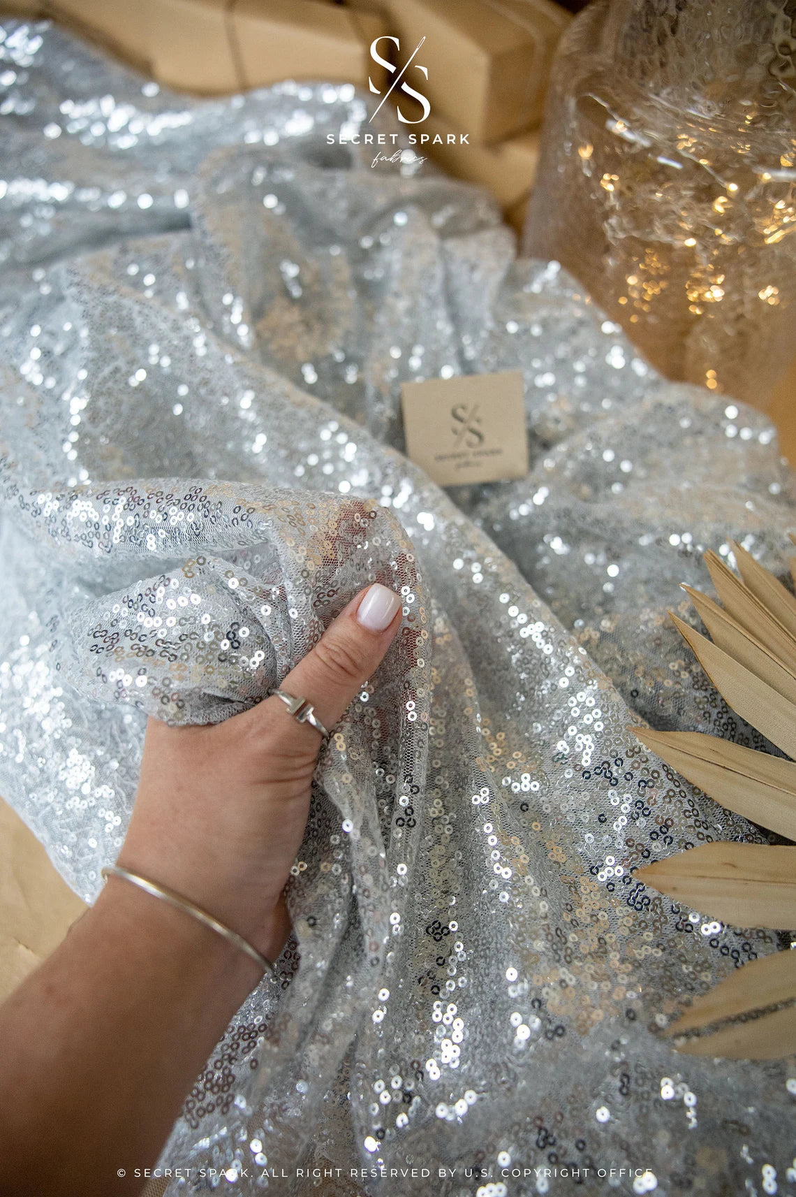 Glitz Sequin - Silver Color Premium Quality Fabric by the Yard, 3mm Round Sequins on Mesh Base for Evening Gowns, Party Decor, Events Glitz Sequin - Silver Color Premium Quality Fabric by the Yard, 3mm Round Sequins on Mesh Base for Evening Gowns, Party Decor, Events