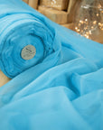 Serenity - Sky Blue Matte Organza 118"-120", Quality Airy Material by the Yard for Wedding Decor, Evening Dresses