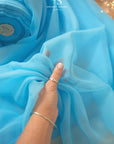 Serenity - Sky Blue Matte Organza 118"-120", Quality Airy Material by the Yard for Wedding Decor, Evening Dresses