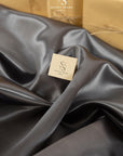 Amore - Slate Gray Glossy Satin Fabric, Stiff Non-Stretch Luxurious Material for Men's Blazer, Upholstery, Evening Wear, Decorative Linings