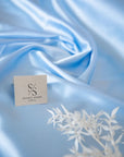 Iconic Silky Satin - Soft Blue Color Airy & Light Weight Fabric, One Way Stretch Quality Material for Decorations, Clothing, Wholesale
