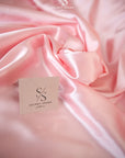 Iconic Silky Satin - Soft Pink Color Soft Premium Charmeuse Fabric, One Way Stretch Satin for Women's Slips, Crafts, Dresses, Handkerchiefs