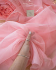 Serenity - Soft Coral Pink Matte Organza 118", Premium Quality Material by the Yard for Dresses, Baby Shower