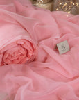 Serenity - Soft Coral Pink Matte Organza 118", Premium Quality Material by the Yard for Dresses, Baby Shower