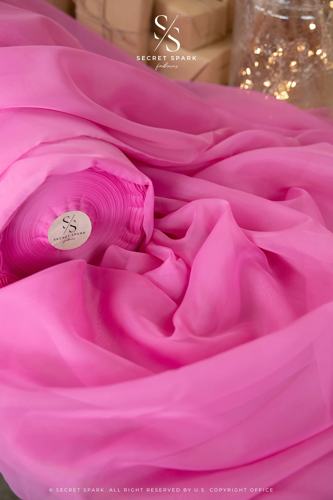 Pink Matte Organza | 118 inch | for Party & Event Design Secret Spark Fabrics Pink Matte Organza | 118 inch | for Party & Event Design Secret Spark Fabrics