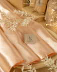 Amore - Soft Peach Satin Fabric, Luxurious Non-Stretch Shiny Satin with Matte Back for Bridesmaid Dresses, Curtains, and Event Decorations