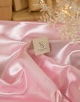 Amore - Soft Pink Satin Fabric, Smooth Shiny Non-Stretch Satin for Wedding Gowns, Baby Shower Decor, Lyrical Costumes, and Crafts