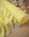 Aura Chiffon - Soft Yellow Color Premium Material by the Yard, Delicate Matte with Spring Draping, for Baby Shower, Summer Dresses, Easter Decor