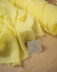 Aura Chiffon - Soft Yellow Color Premium Material by the Yard, Delicate Matte with Spring Draping, for Baby Shower, Summer Dresses, Easter Decor