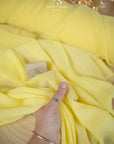Aura Chiffon - Soft Yellow Color Premium Material by the Yard, Delicate Matte with Spring Draping, for Baby Shower, Summer Dresses, Easter Decor