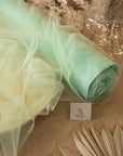 Clouds Tulle 59" - Spirit Green Color Soft Matte Bridal Fabric by the Yard, Premium Quality Tulle Mesh, for Garden Events and Spring Celebrations