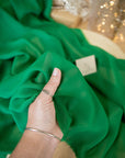 Aura Chiffon - Spring Green Color Premium Material by the Yard, Soft Matte with Fresh Draping, for Garden Party Dresses, Spring Decor, Easter Events