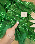 Glitz Sequin - Spring Green Color Premium Quality Material by the Yard, 3mm Round Sequins on Mesh Base for Party Decor, Events, Dresses