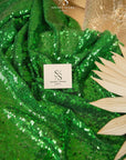 Glitz Sequin - Spring Green Color Premium Quality Material by the Yard, 3mm Round Sequins on Mesh Base for Party Decor, Events, Dresses