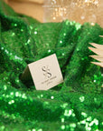 Glitz Sequin - Spring Green Color Premium Quality Material by the Yard, 3mm Round Sequins on Mesh Base for Party Decor, Events, Dresses