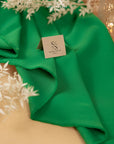 Grace - Spring Green Crepe Stretch Fabric for Fresh Dresses and Tailored Suits, Premium Heavy Twill Material by the Yard for Vibrant Designs