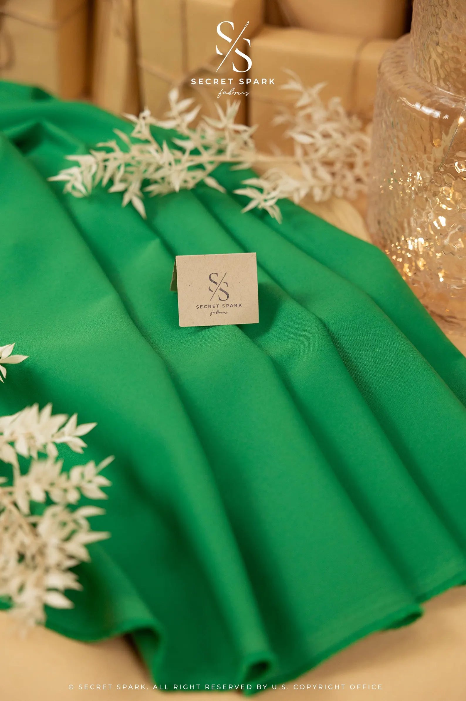 Green Crepe Fabric | Two-Way Stretch