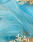 Glimmer Crystal Organza - Summer Sky Color Sheer High-Quality Crystal Fabric by the Yard, Sparkle Material for Baby Shower, Wedding Decor, DIY