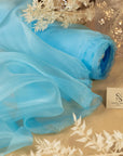 Glimmer Crystal Organza - Summer Sky Color Sheer High-Quality Crystal Fabric by the Yard, Sparkle Material for Baby Shower, Wedding Decor, DIY