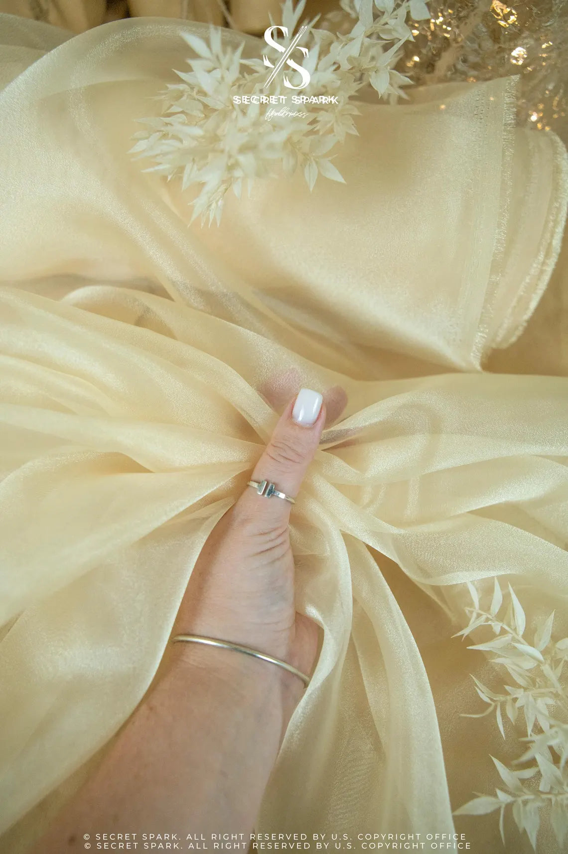 Buy Yellow Beige Organza